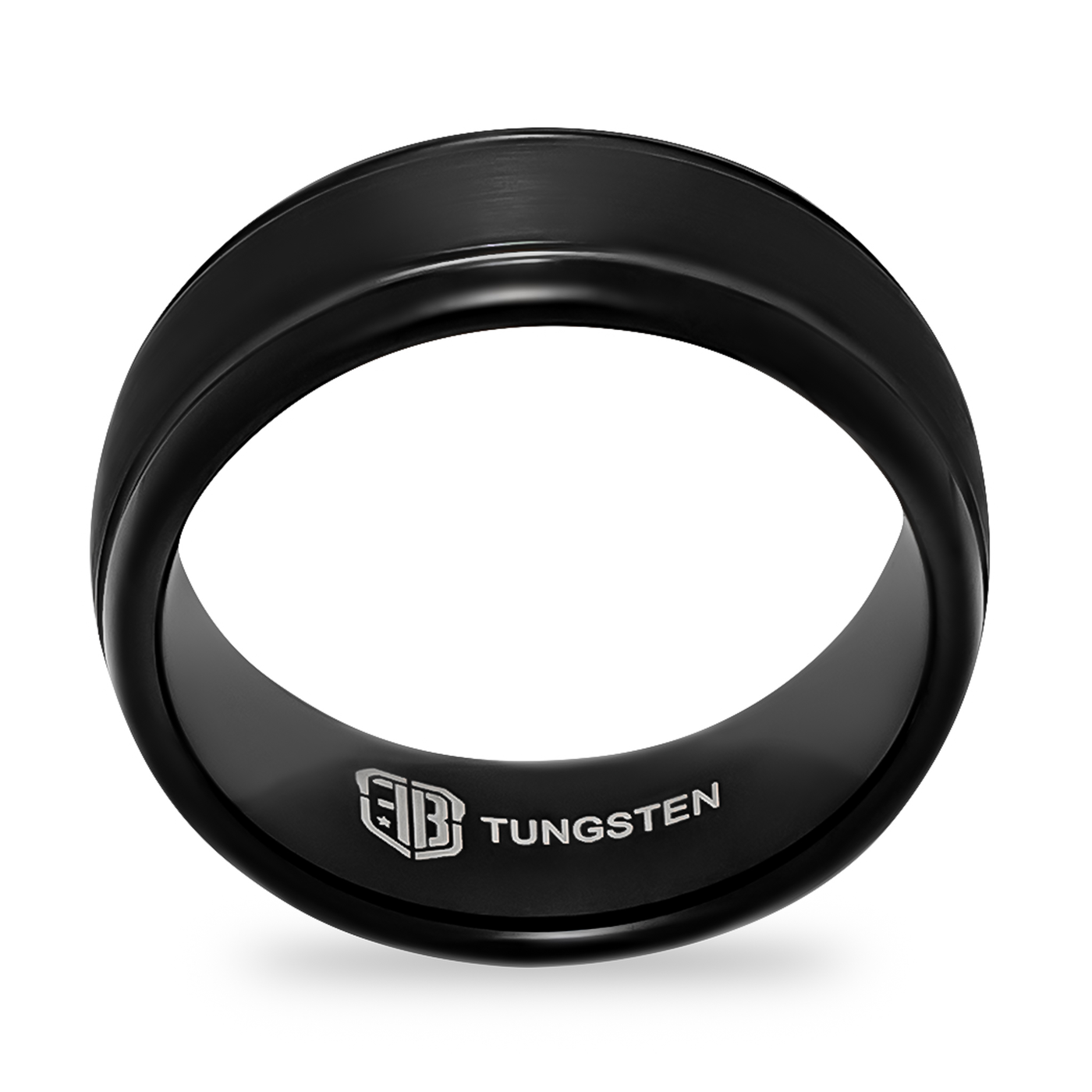 Black tungsten wedding ring for men